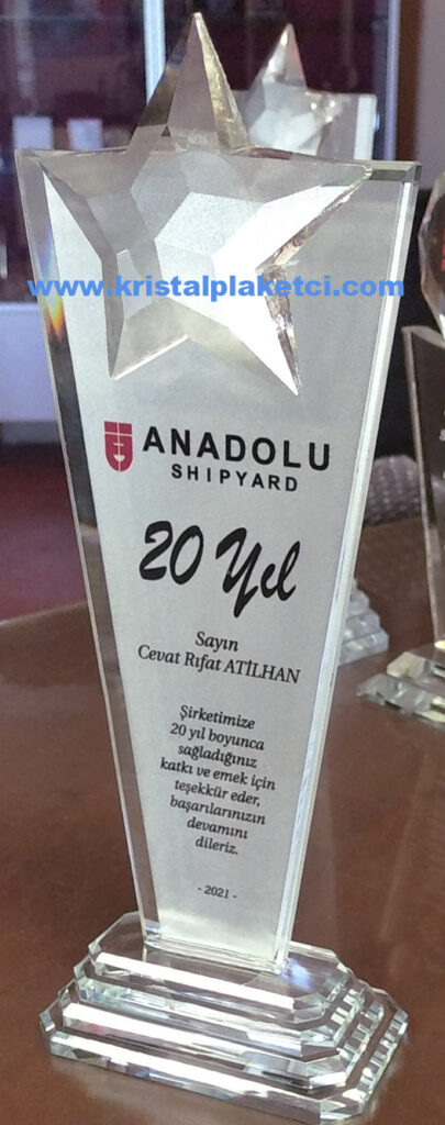 Yıldızlı kristal plaket