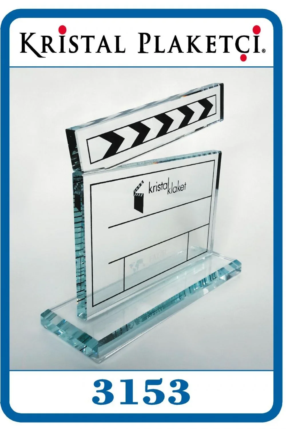 Kristal Klaket Plaket – 3153 (18×19,5cm) – Kod 3153 | kristal plaket