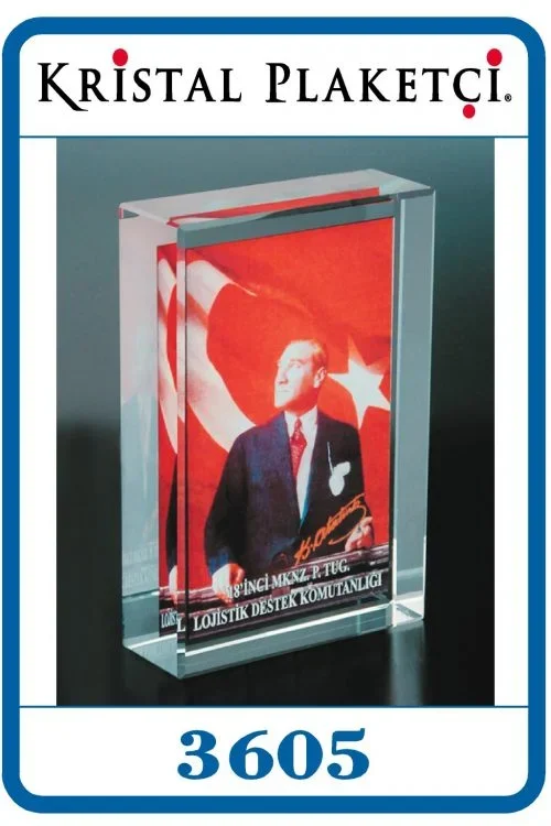 Kristal Küp Atatürk – 3605 (8x12cm) – Kod 3605 | kristal plaket