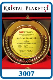 Altın sarısı tabak plaket ödül