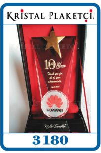 Metal yıldızlı plaket füme