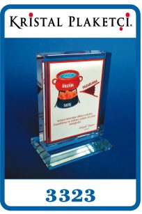 Renkli kristal küp plaket